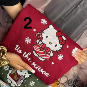 Hello Kitty Christmas Embroidered Sweatshirt T Shirt Hoodie beeteetalk 3