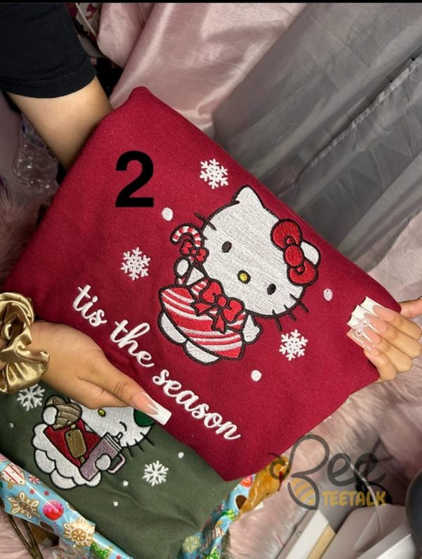 Hello Kitty Christmas Embroidered Sweatshirt T Shirt Hoodie beeteetalk 3