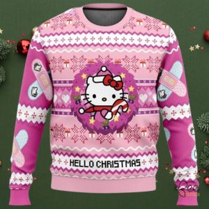 Hello Christmas Hello Kitty Ugly Christmas Sweater 2024 beeteetalk 3