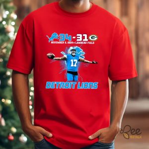 Detroit Football Win 34 31 5Th December 2024 Shirt Packers Vs Lions Graphic Tee beeteetalk 3