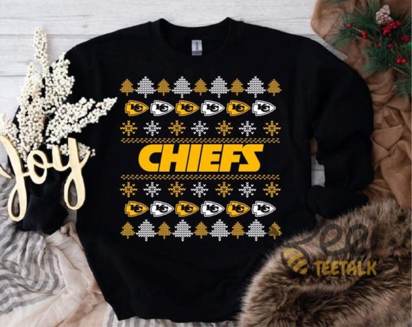 Kansas City Chiefs Christmas Ugly Sweater Style Football Shirt beeteetalk 1