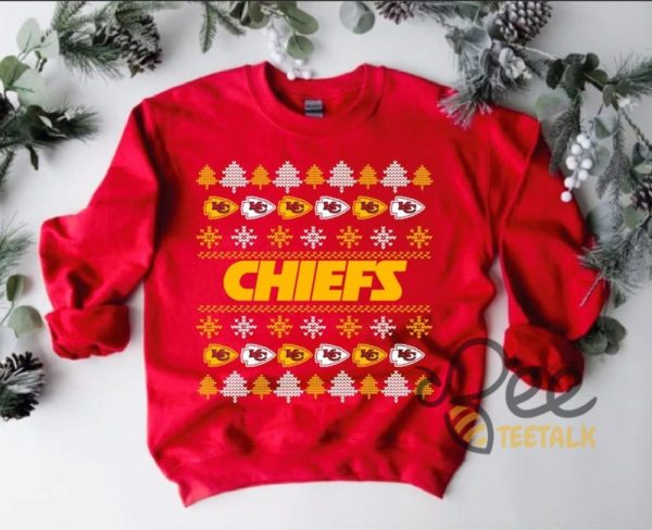 Kansas City Chiefs Christmas Ugly Sweater Style Football Shirt beeteetalk 2