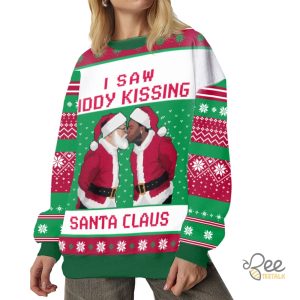 I Saw Diddy Kissing Santa Claus Ugly Christmas Sweater Funny Rapper Baby Oil Sweatshirt beeteetalk 4