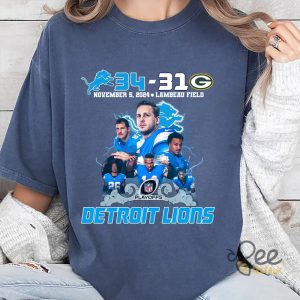 Detroit Football Win 34 31 5Th December 2024 Shirt Packers Vs Lions Shirts beeteetalk 3