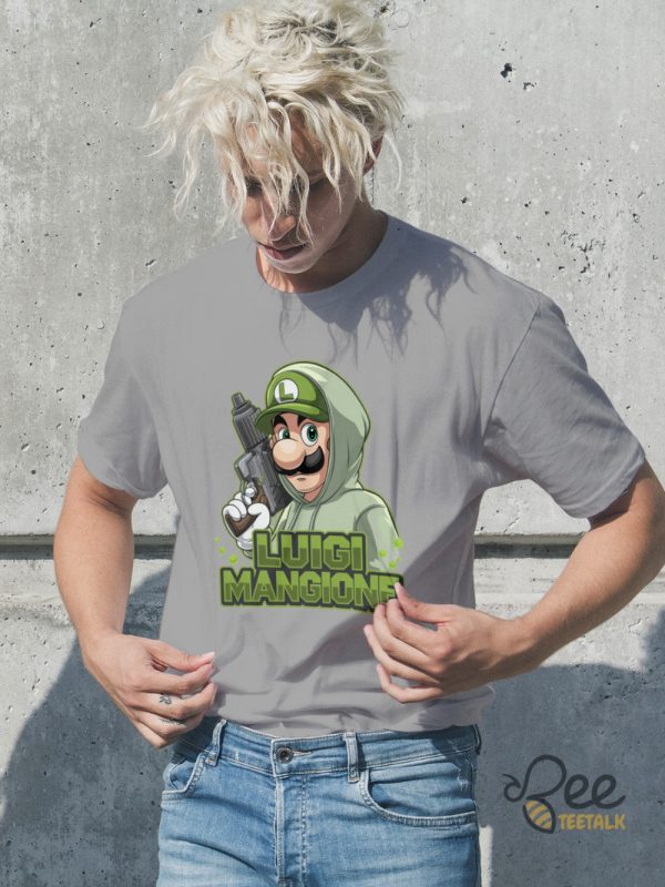 Luigi Mangione Mario Shirt Funny beeteetalk 1