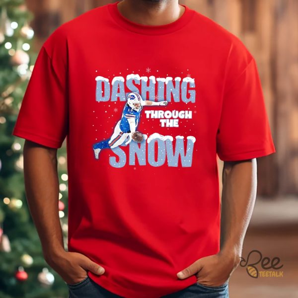 Buffalo Bills Josh Allen Dashing Through The Snow Shirt beeteetalk 4