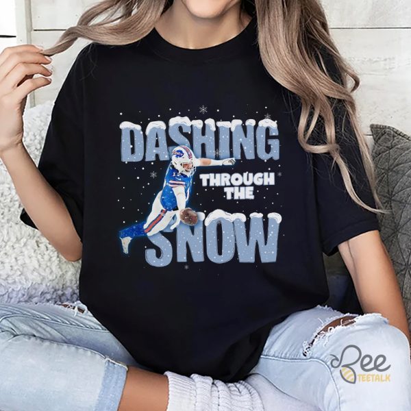 Buffalo Bills Josh Allen Dashing Through The Snow Shirt beeteetalk 5