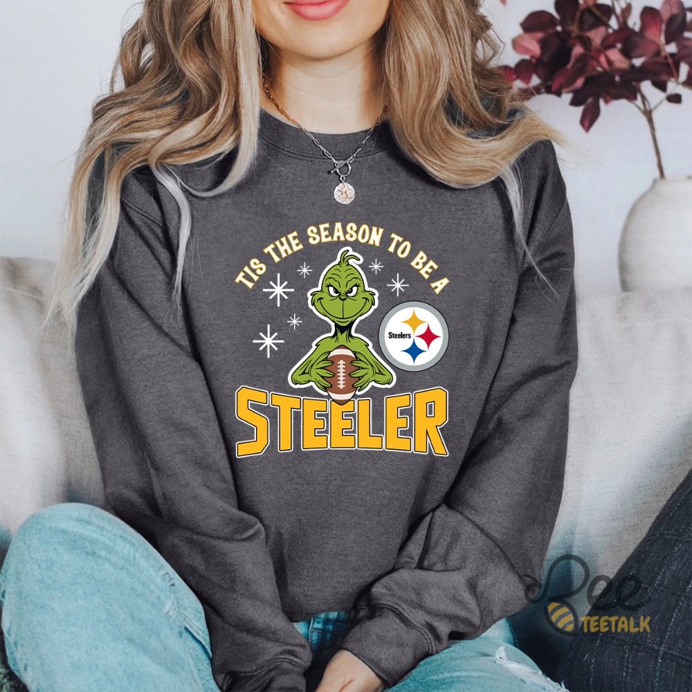 Grinch Tis The Season To Be A Steeler Pittsburgh Football Christmas Shirt