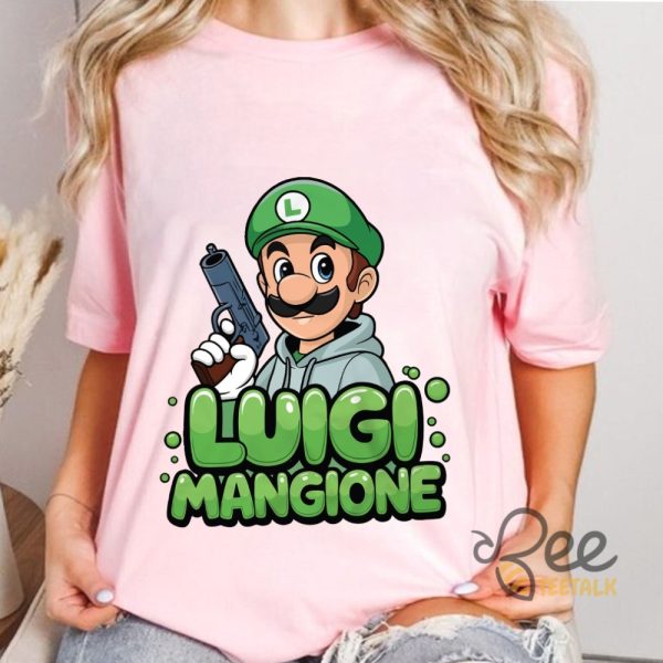 Mario Luigi Mangione Shirt Free Him Luigi Tee beeteetalk 3