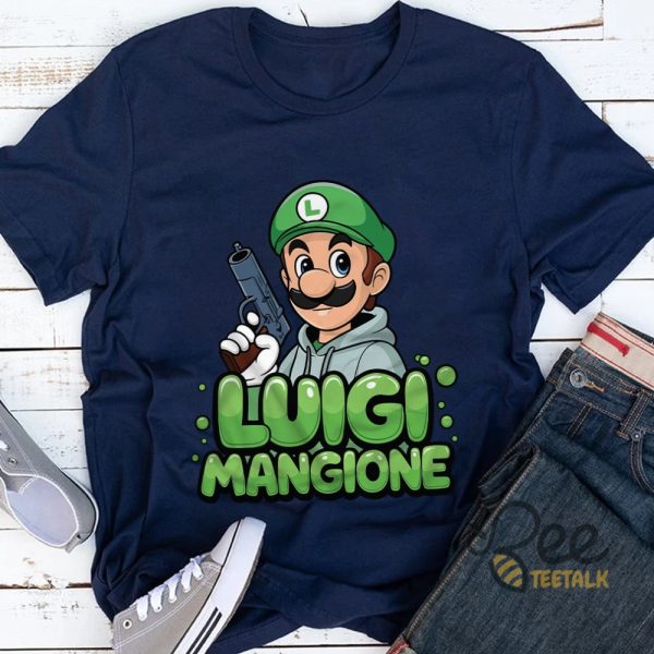 Mario Luigi Mangione Shirt Free Him Luigi Tee beeteetalk 4