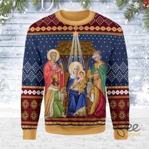 Nativity Scene Of Jesus Christ Christmas Ugly Sweater beeteetalk 4