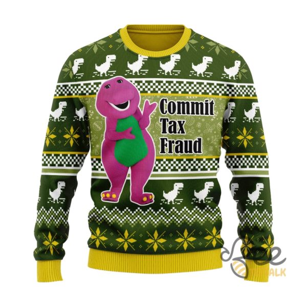 Commit Tax Fraud Ugly Christmas Sweater 2024 beeteetalk 1