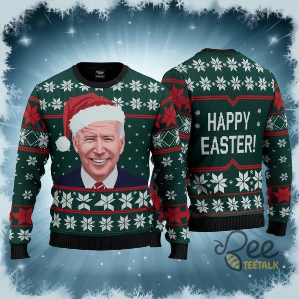 Joe Biden Happy Easter Ugly Christmas Sweater Funny beeteetalk 1