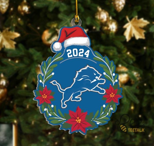 Detroit Lions 2024 Acrylic Christmas Ornament beeteetalk 1