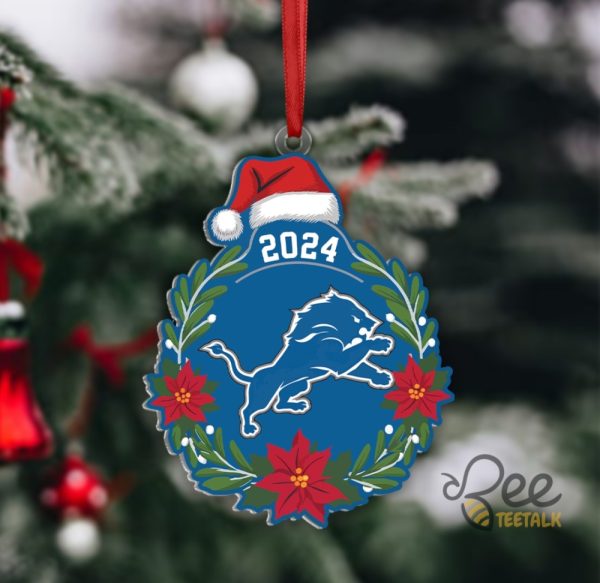 Detroit Lions 2024 Acrylic Christmas Ornament beeteetalk 2