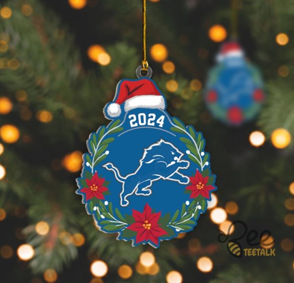 Detroit Lions 2024 Acrylic Christmas Ornament beeteetalk 3