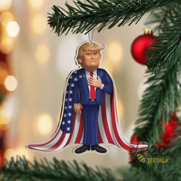 Donald Trump Patriotic Christmas Ornament 2024 beeteetalk 1