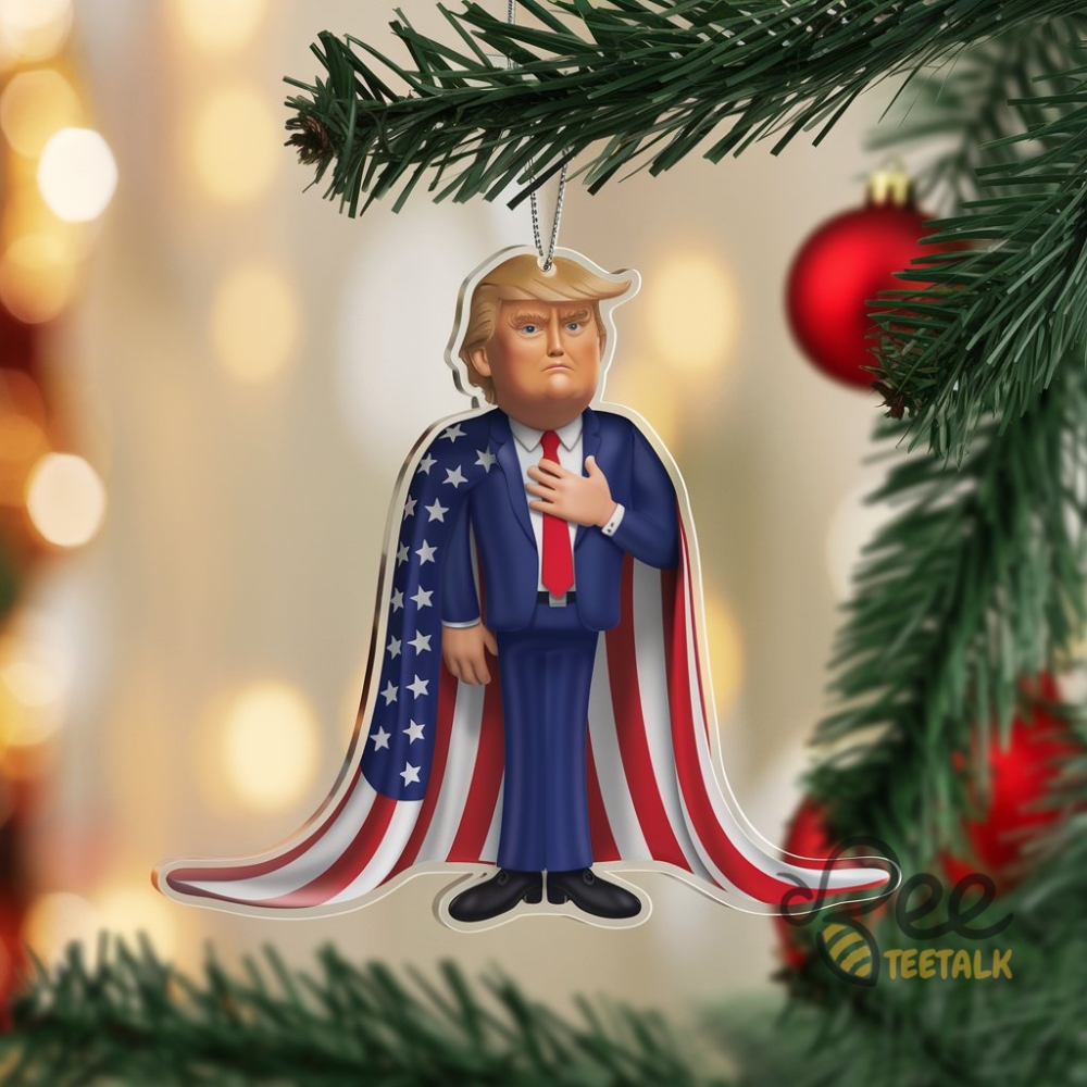 Donald Trump Patriotic Christmas Ornament 2024