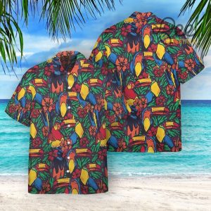 Tropical Birds Ace Ventura Weird Al Hawaiian Shirt Thomas Magnum Pi Costume Parrots And Toucans Button Up Shirt beeteetalk 3