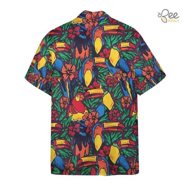 Tropical Birds Ace Ventura Weird Al Hawaiian Shirt Thomas Magnum Pi Costume Parrots And Toucans Button Up Shirt beeteetalk 6