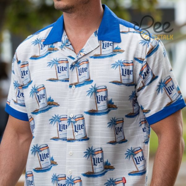 Tropical Beach Miller Lite Hawaiian Shirt beeteetalk 1