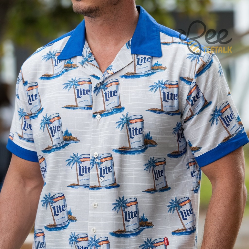 Tropical Beach Miller Lite Hawaiian Shirt