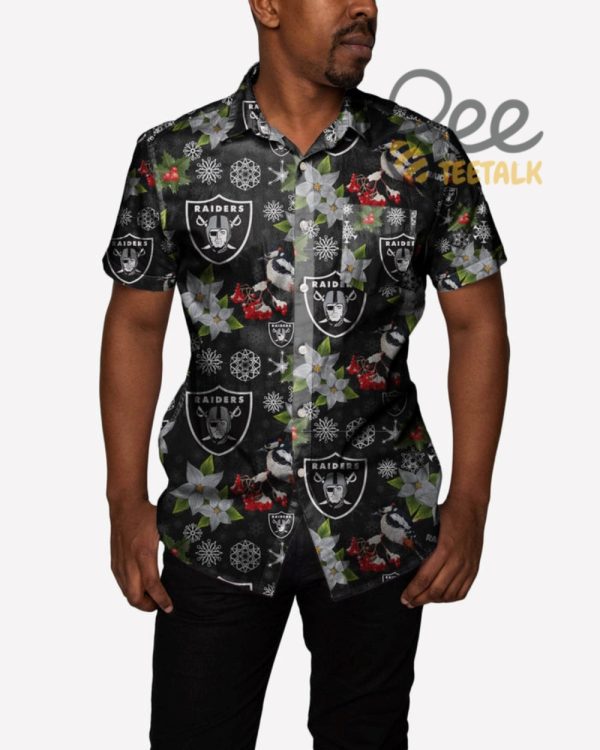 Nfl Las Vegas Raiders Mistletoe Hawaiian Shirt Football Gift beeteetalk 1