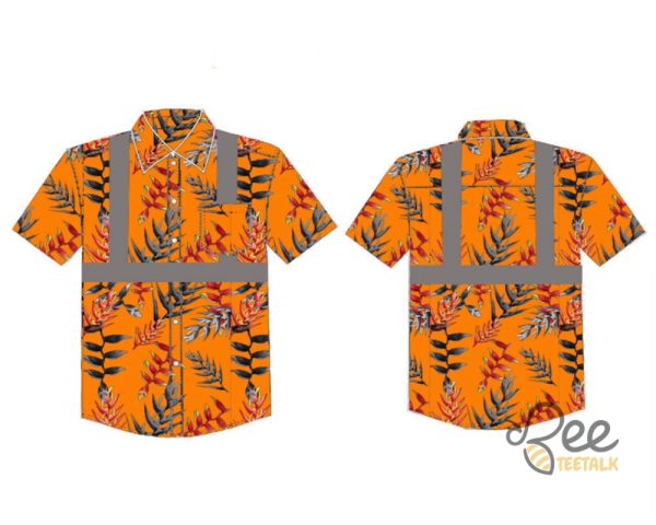 Hi Vis Hawaiian Shirt High Visibility Aloha Shirt Black And Orange beeteetalk 1