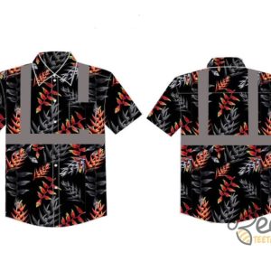 Hi Vis Hawaiian Shirt High Visibility Aloha Shirt Black And Orange beeteetalk 2