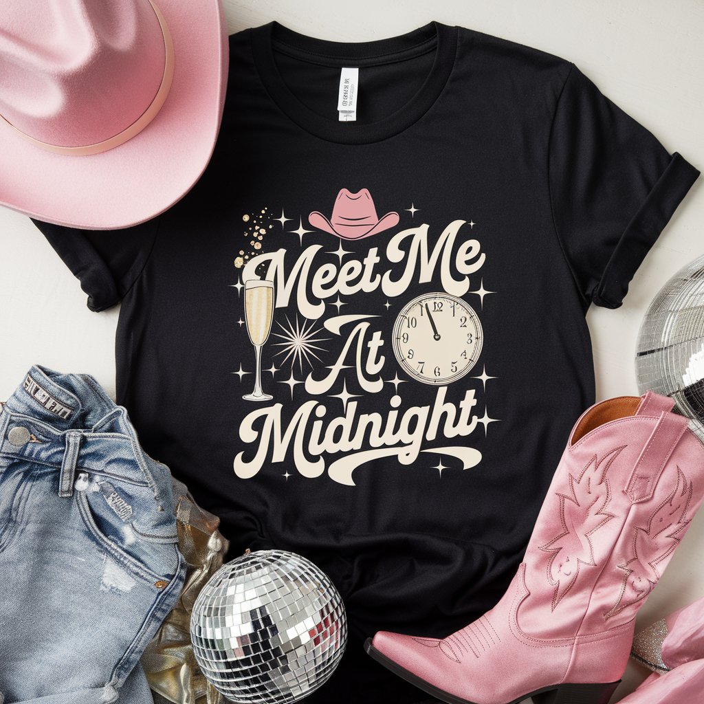 Meet Me At Midnight Shirt Funny New Year 2025 Quote Shirt