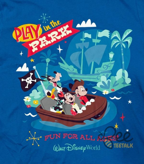 Walt Disney World Play In The Park Mickey Pirate Shirt Reprinted beeteetalk 1