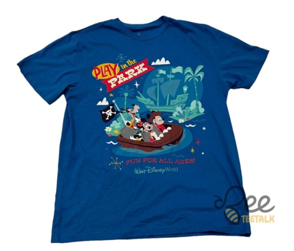 Walt Disney World Play In The Park Mickey Pirate Shirt Reprinted beeteetalk 2