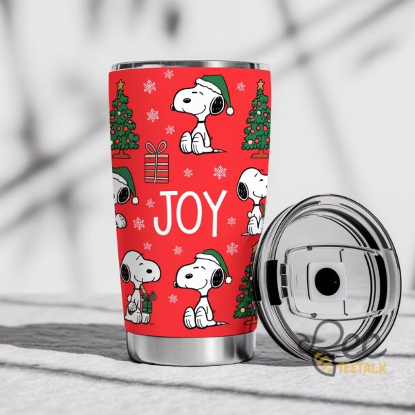 Christmas Peanuts Snoopy 20Oz Tumbler With Lid beeteetalk 1