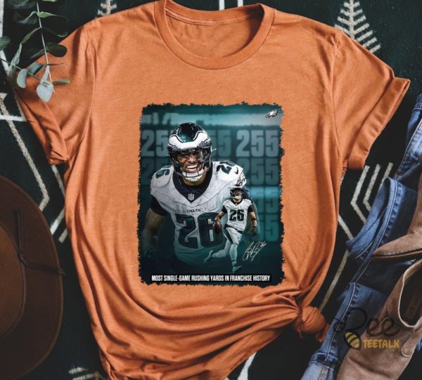 Saquon Barkley 255 Rushing Yards Shirt Philadelphia Eagles Record Nfl Gift beeteetalk 1