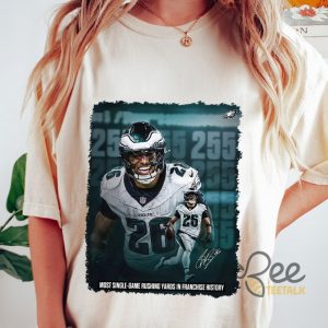 Saquon Barkley 255 Rushing Yards Shirt Philadelphia Eagles Record Nfl Gift beeteetalk 2