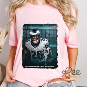 Saquon Barkley 255 Rushing Yards Shirt Philadelphia Eagles Record Nfl Gift beeteetalk 3