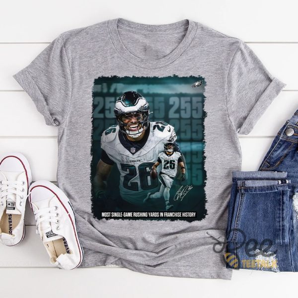 Saquon Barkley 255 Rushing Yards Shirt Philadelphia Eagles Record Nfl Gift beeteetalk 5