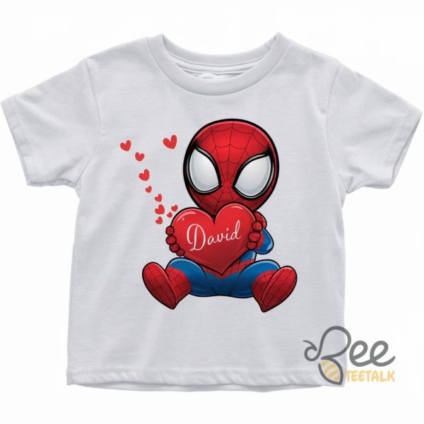 Custom Name Spider Man Valentines Day Shirt For Kids beeteetalk 1