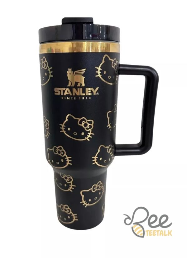 Hello Kitty Black With Gold Engraved 40Oz Tumbler beeteetalk 1