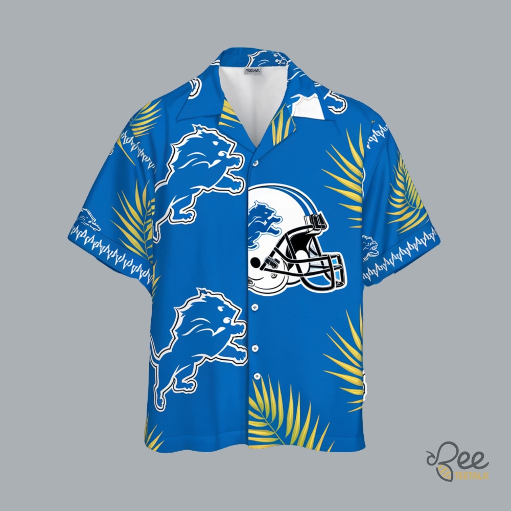 Detroits Team Lions Tropical Hawaiian Shirt beeteetalk 1