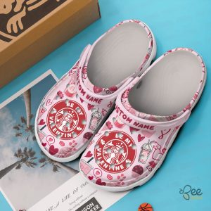 Custom Name Starbucks Be My Valentine Crocs beeteetalk 3