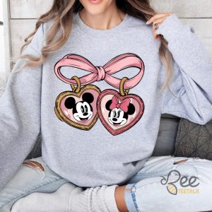 Mickey And Minnie Locket Bow Shirt Valentines Day Gift For Couple beeteetalk 3