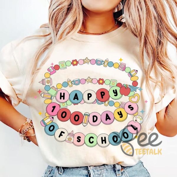 Happy 100 Days Of School Bracelet Shirt beeteetalk 1