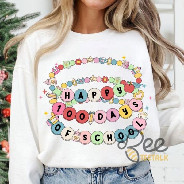 Happy 100 Days Of School Bracelet Shirt beeteetalk 3