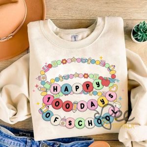 Happy 100 Days Of School Bracelet Shirt beeteetalk 4