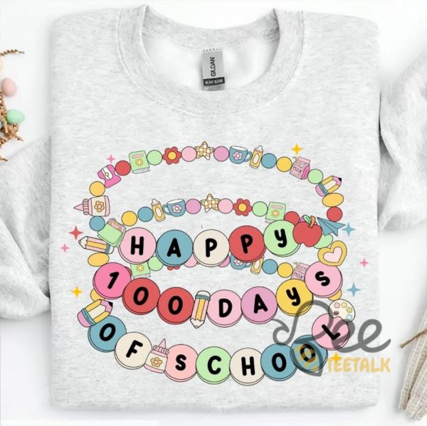 Happy 100 Days Of School Bracelet Shirt beeteetalk 5