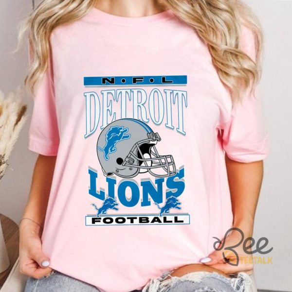 Vintage Nfl Detroit Lions Football Helmet Shirt Reprinted beeteetalk 5