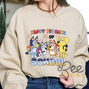 Bluey Happy 100 Days Of School Teacher Shirt beeteetalk 1