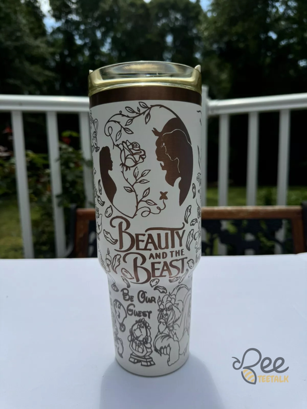 Disney Beauty And The Beast 40Oz Tumbler Laser Engraved