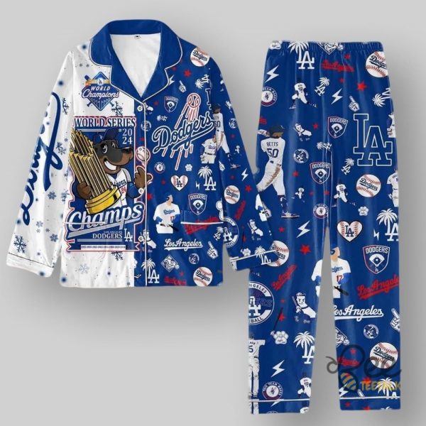 Los Angeles Dodgers 2024 World Series Champions Pajamas Set beeteetalk 3